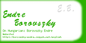 endre borovszky business card